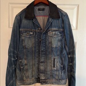Diesel Men’s Denim Jacket With Faux Leather Collar